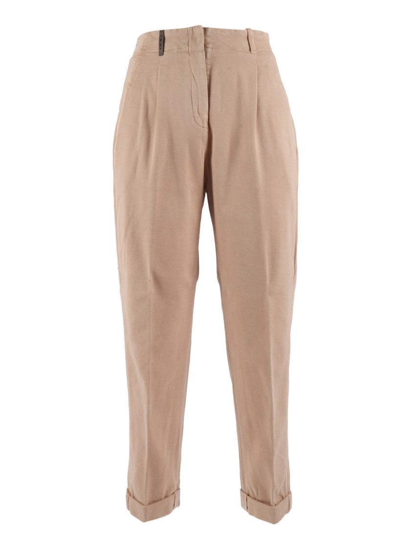 Peserico Cuffed Trousers With Front Pleats