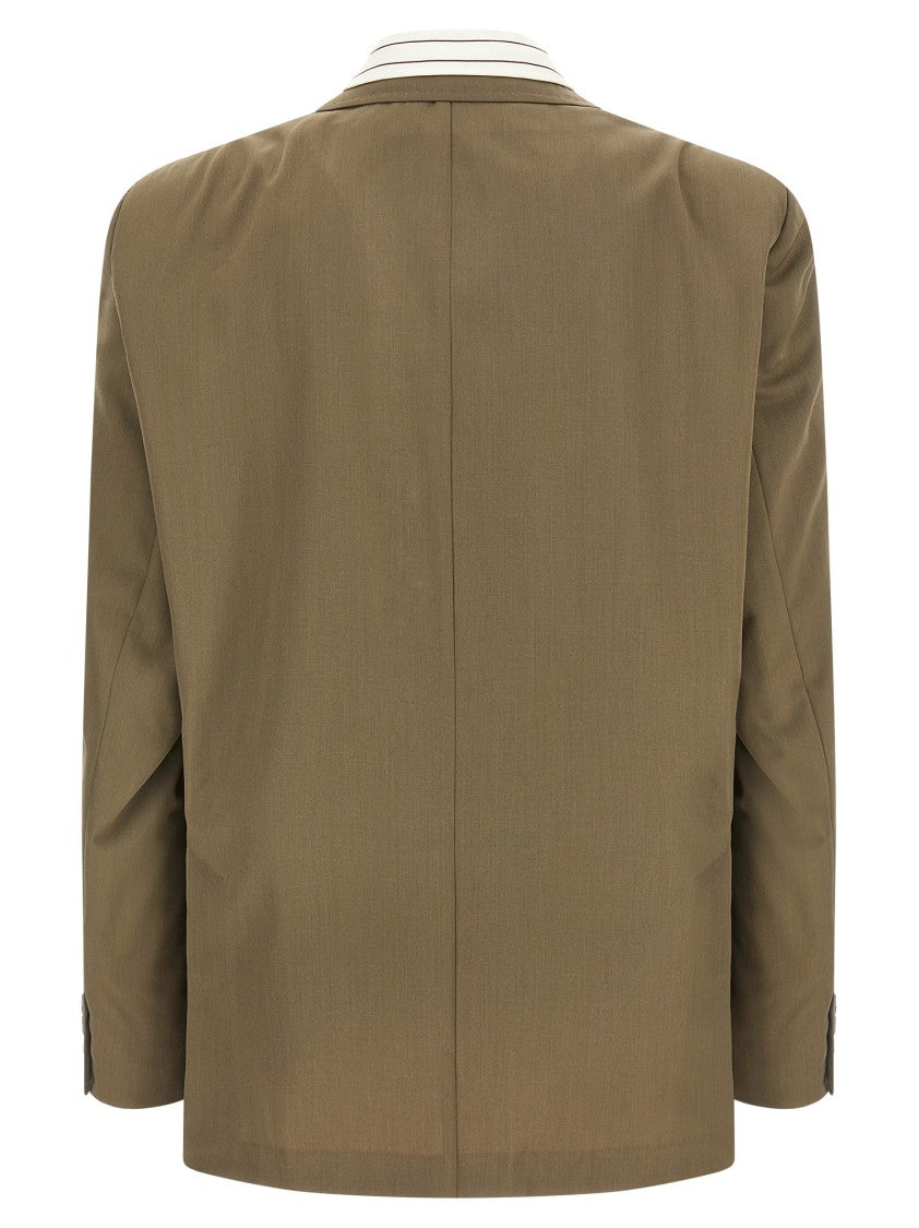 Maison Mihara Yasuhiro 'Mix Layered Wool Gabardine' Blazer