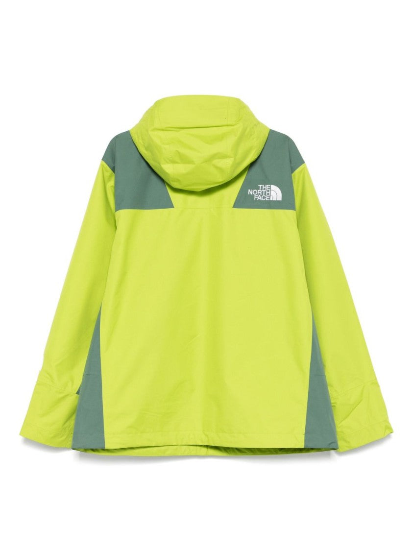 The North Face Neon Green Outdoor Jacket With Adjustable Cuffs And Dual Pockets