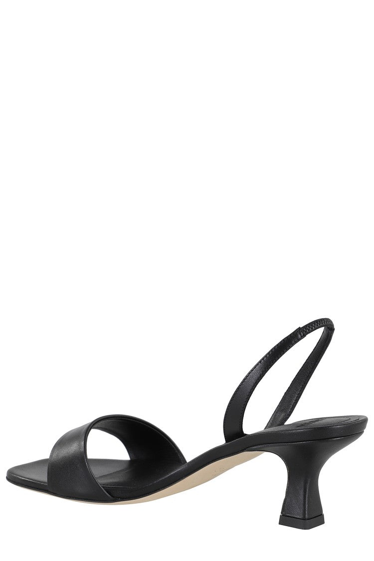 3Juin Cameron 055 Black Leather Sandals With Elasticized Strap