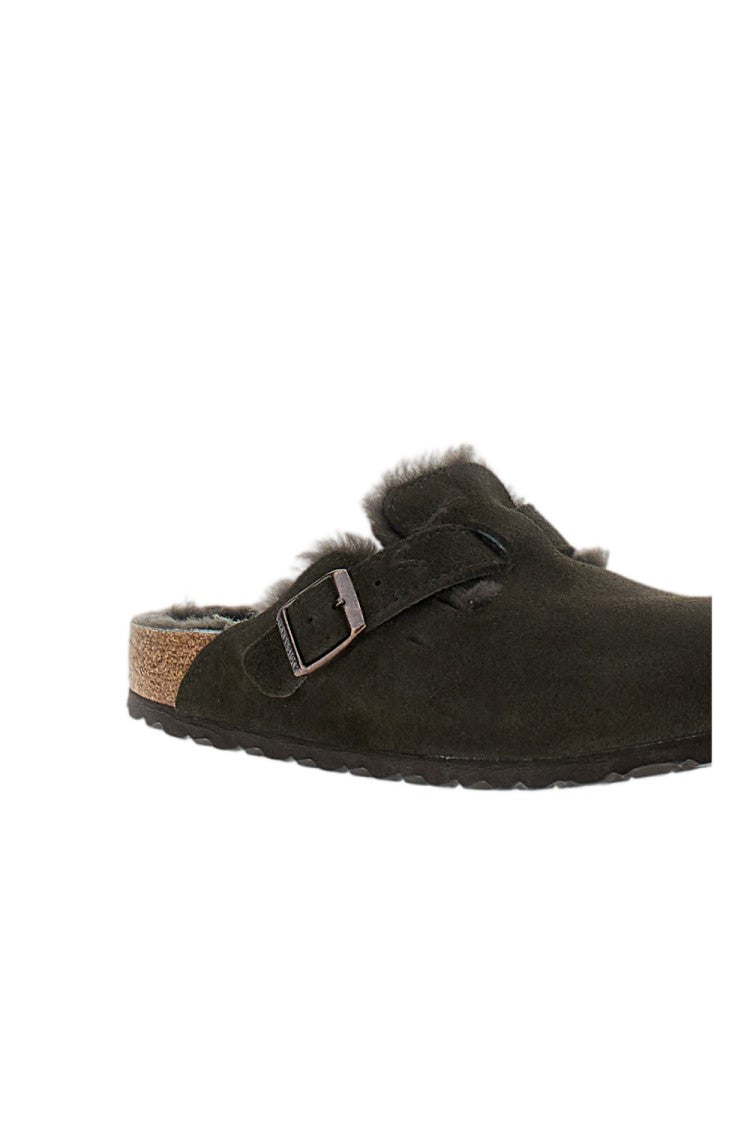 Birkenstock Boston Shearling Suede Leather Shoes