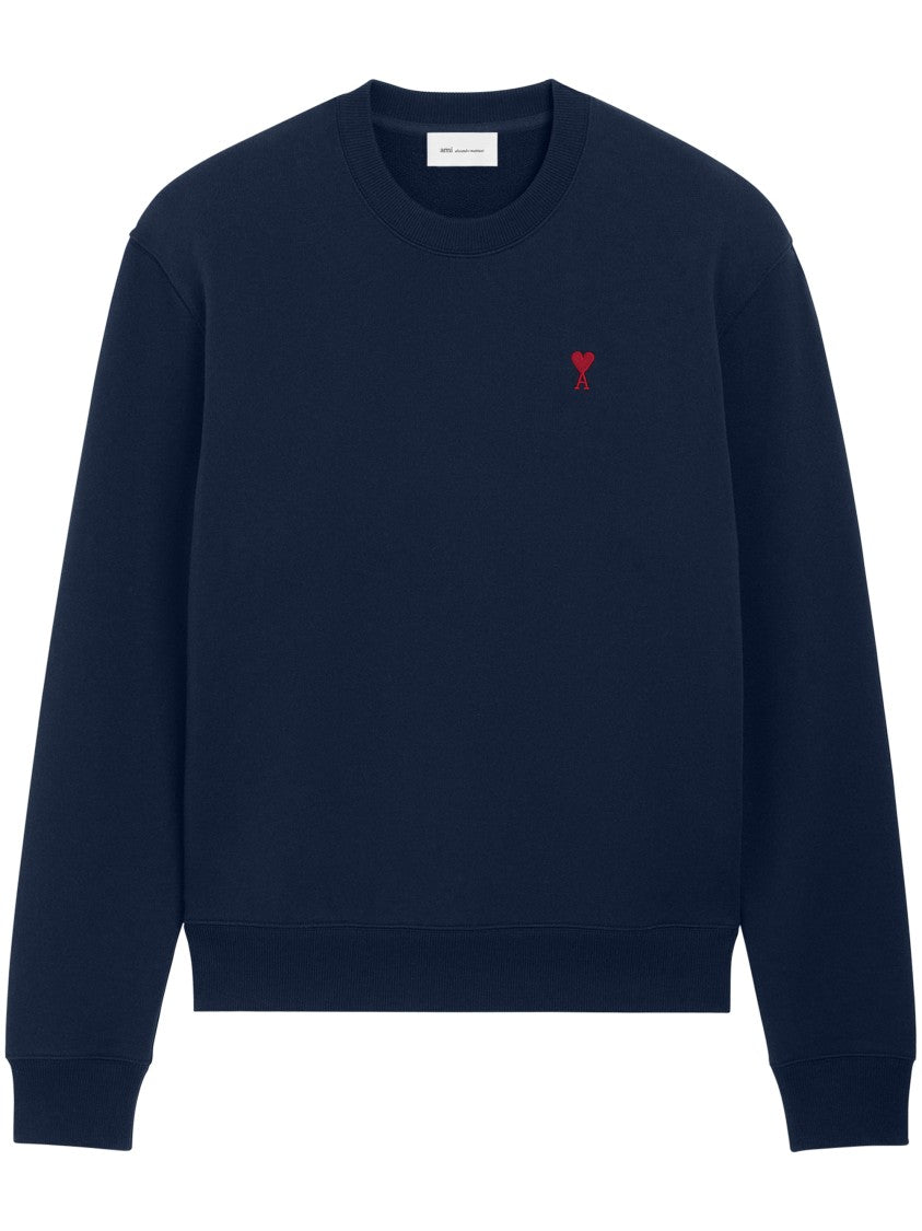 Ami Paris Relaxed Fit Crewneck Sweatshirt With Heart Embroidery