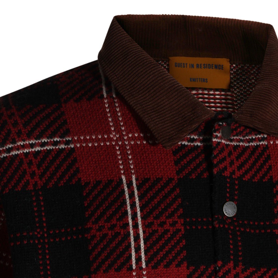 Guest In Residence Plaid Brown Corduroy Accent Jacket