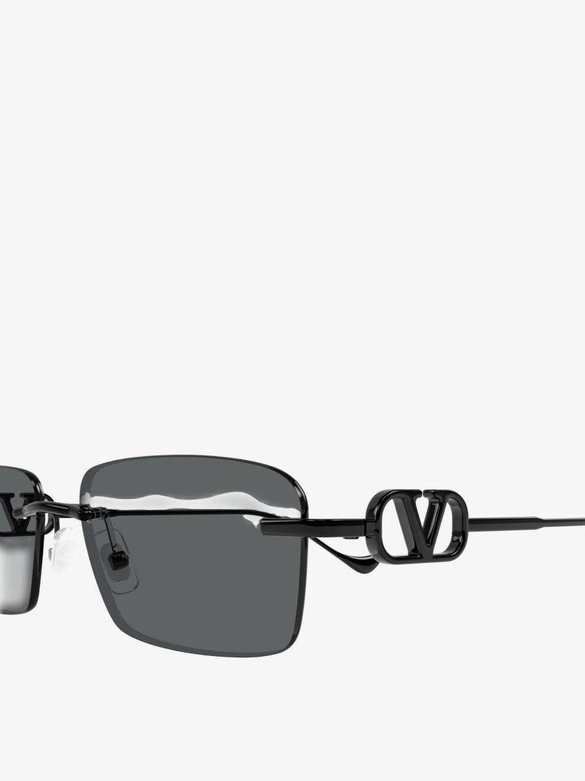 Valentino Rimless Rectangular Sunglasses With Elegant Logo Detail