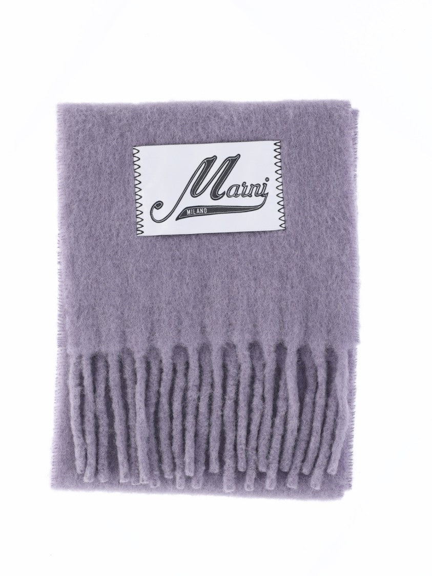 Marni Viola Alpaca Blend Fringed Scarf