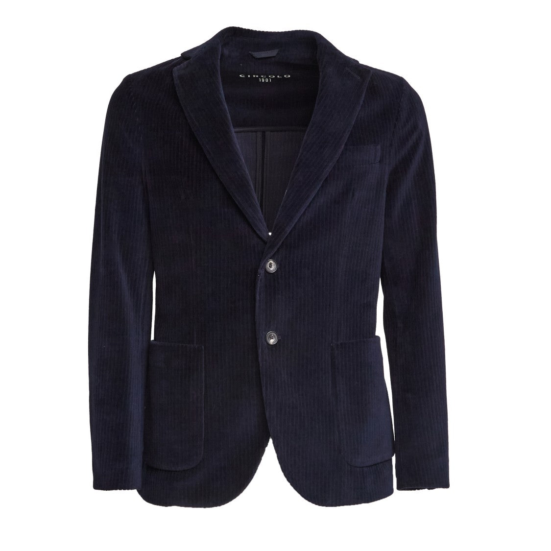 Circolo 1901 Textured Corduroy Blazer With Chest Pocket And Flap