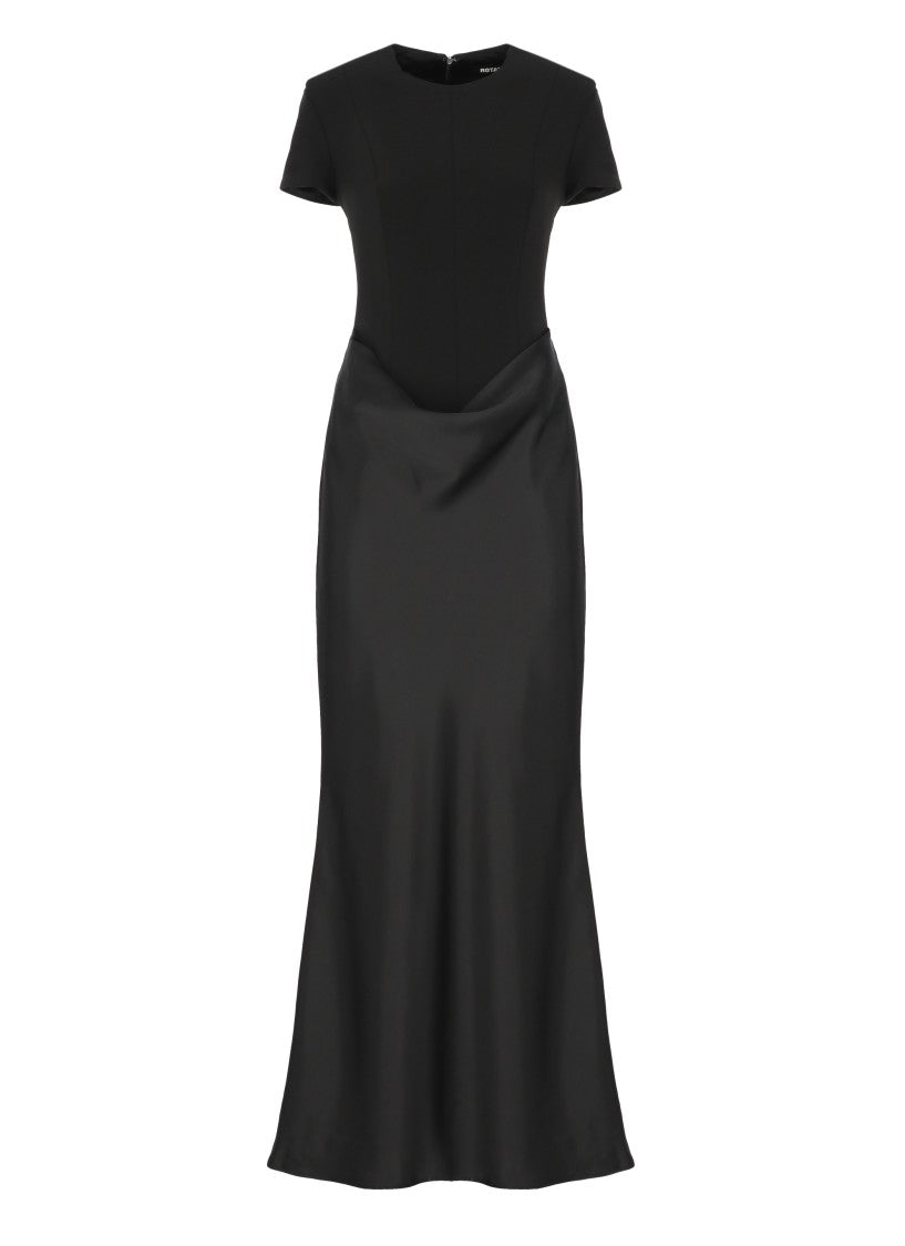 Rotate Long Black Silk Dress With Mermaid Skirt