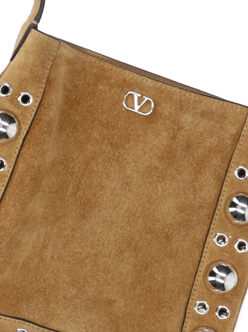 Valentino Garavani Brown Structured Handbag With Classic Design