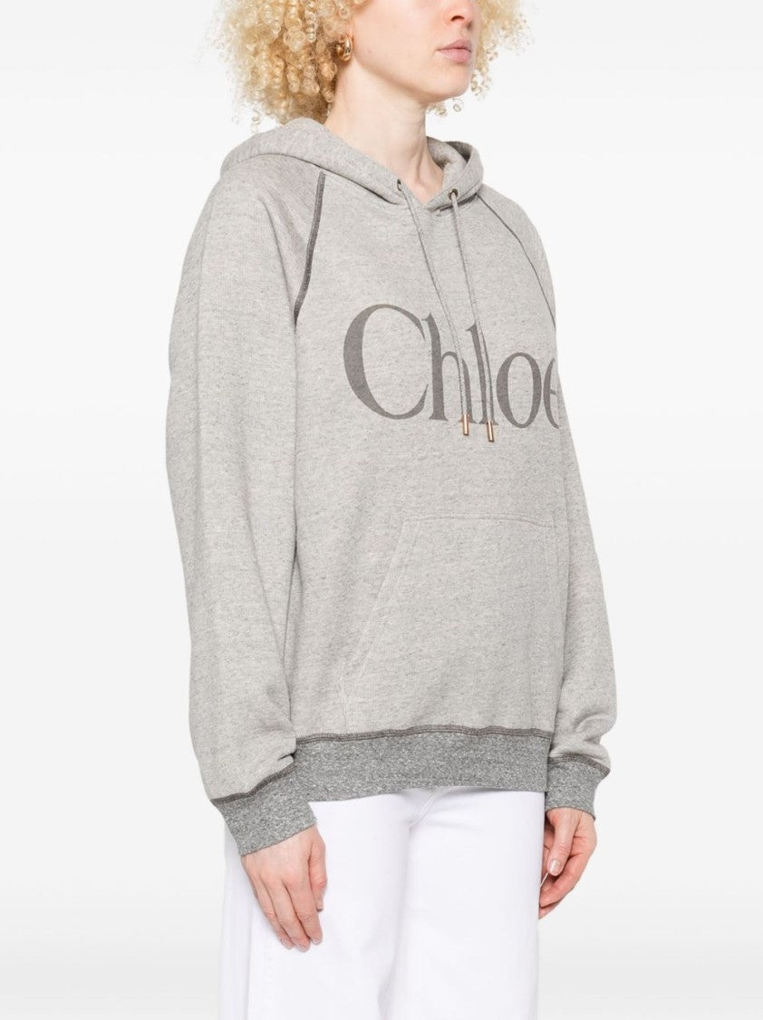 Chloé Oversized Logo Hoodie In A Cotton Fleece Mix