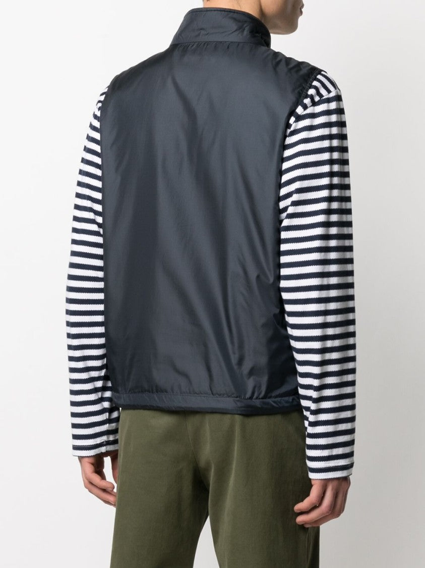 Aspesi Sleeveless Black Polyamide Jacket With Stand Collar