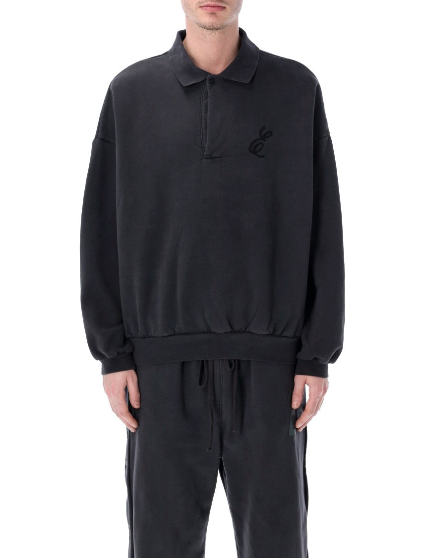 Fear Of God Essentials Black Embroidered Polo Sweatshirt