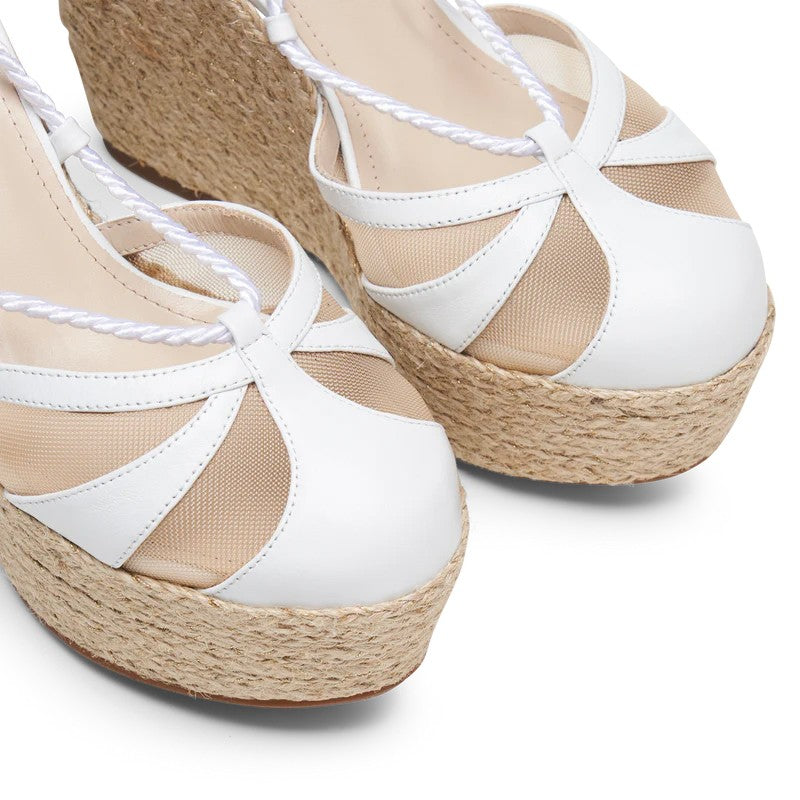 M+E' Woven Jute Platform Sandals