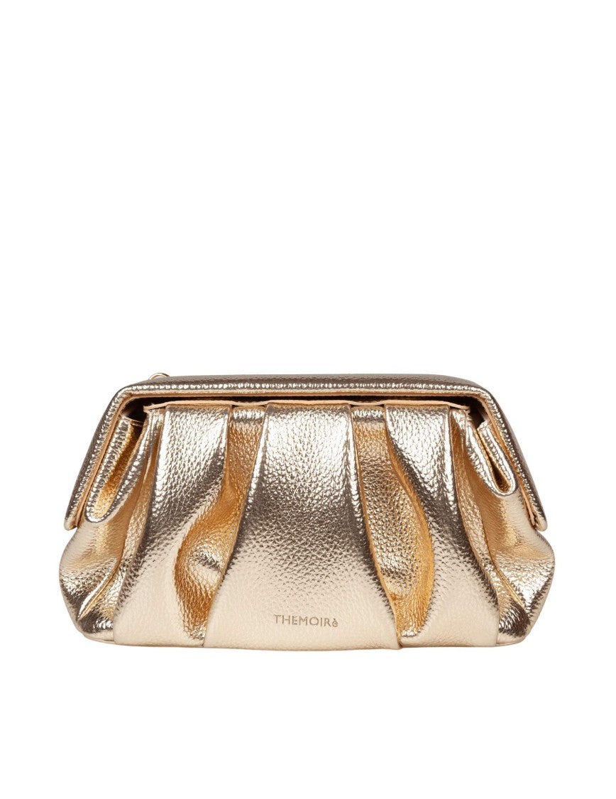Themoirè Structured Metallic Gold Vegan Leather Handbag