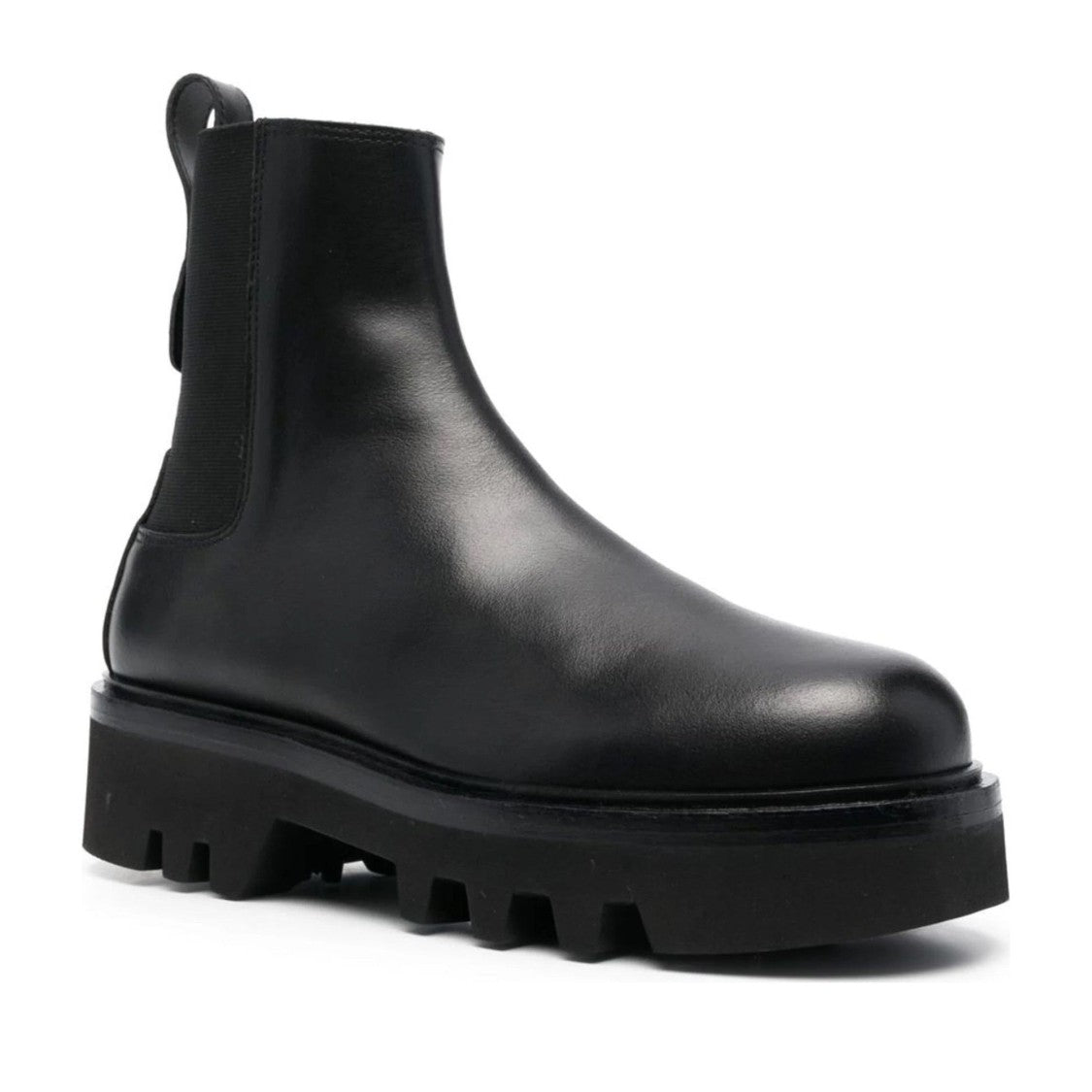 Furla Black Rita Minimalist Elastic Side Panels Leather Ankle Boots