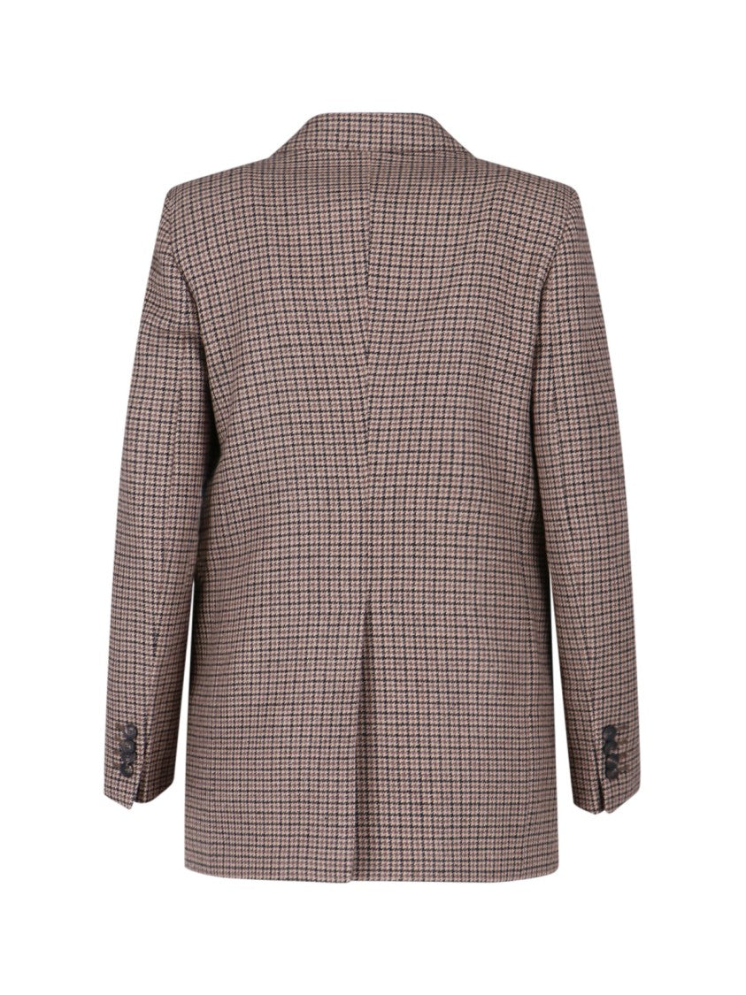 Tagliatore Brown Striped Bertha Blazer With Classic Lapel