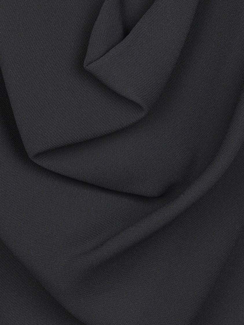 Elisabetta Franchi Draped Cowl Neckline Sleeveless Top With Structured Collar