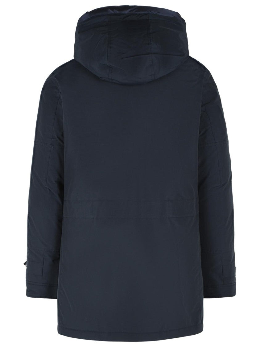 Woolrich John Rich & Bros 'Polar High Collar' Blue Cotton Blend Parka