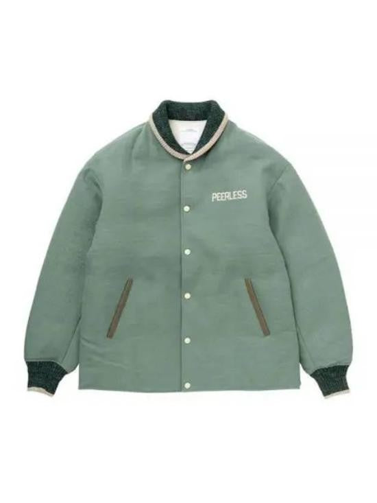 Visvim Padded Green Bomber Jacket With Ribbed Details