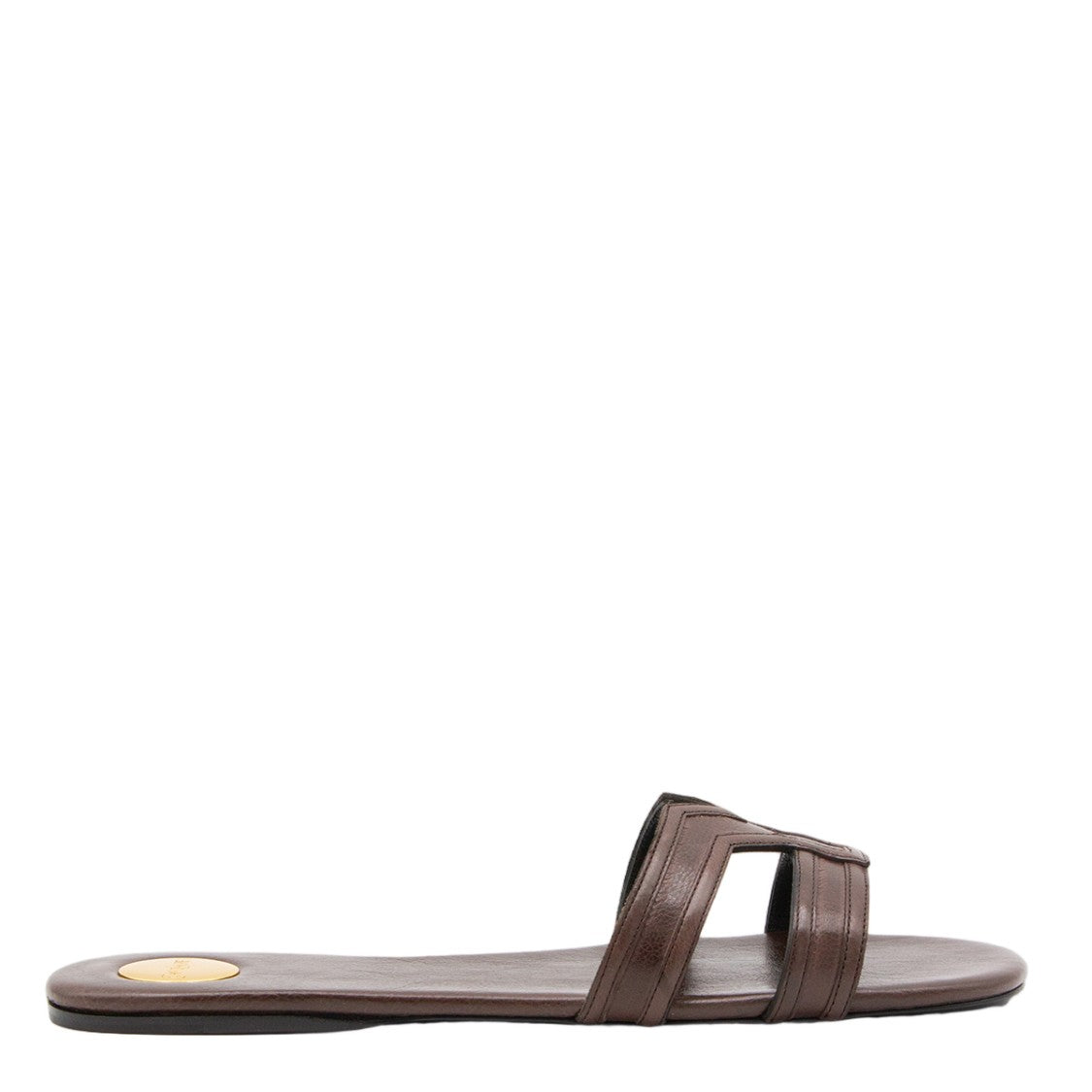 Saint Laurent Brown Leather Mabrouka Flats