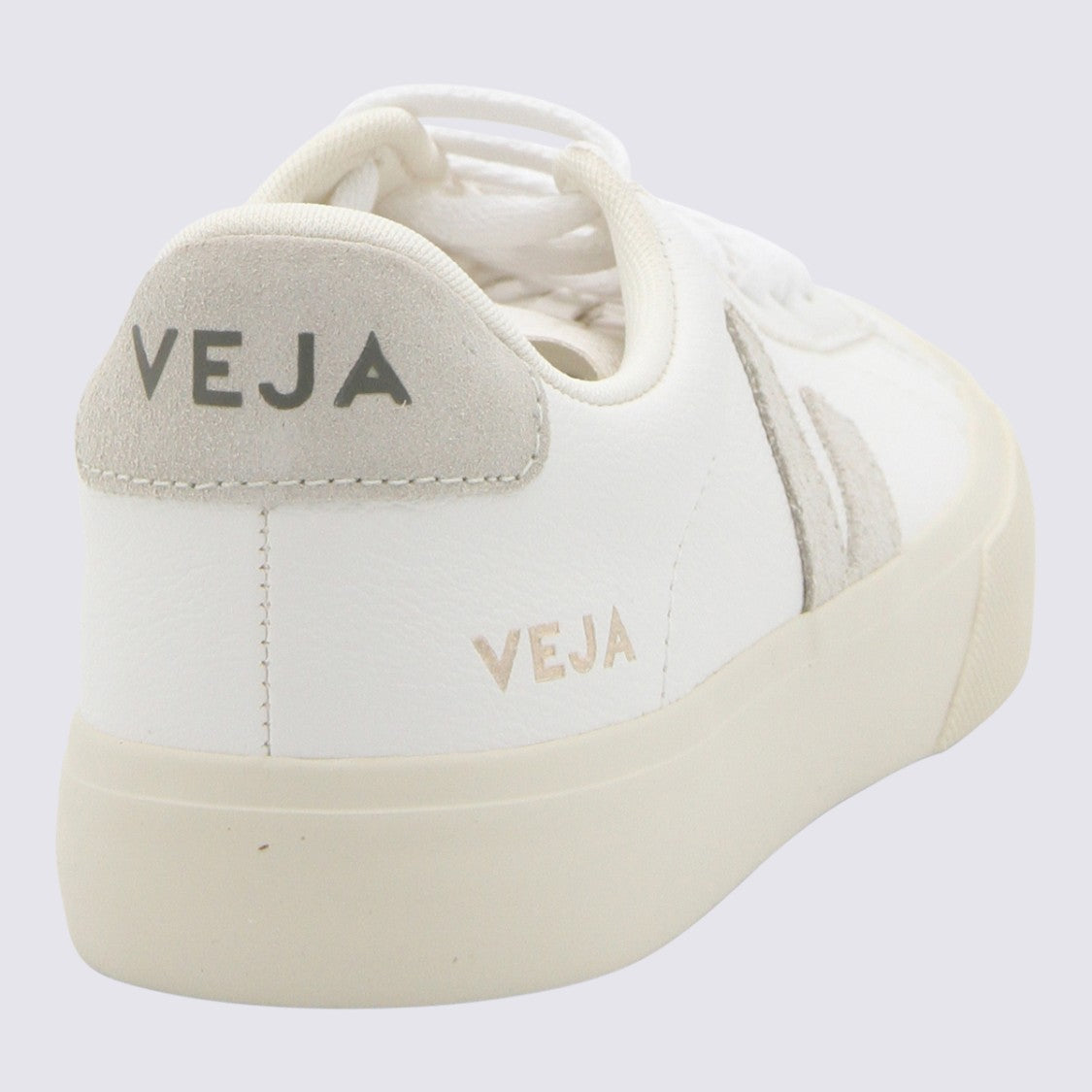 Veja White Leather-And-Rubber Campo Sneakers