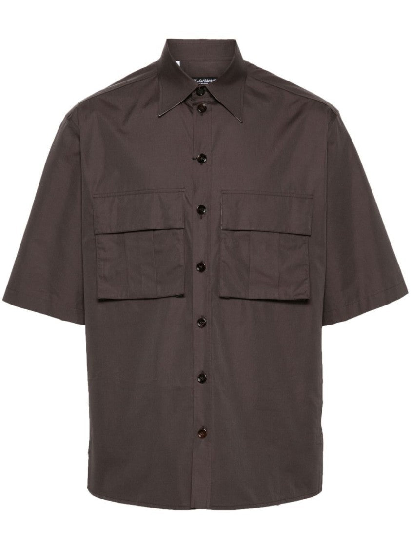 Dolce & Gabbana Utility-Inspired Grey Cotton Shirt