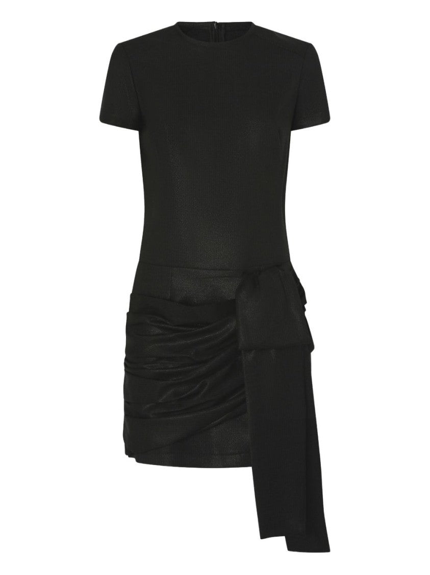 Pinko Pinstriped Sheath Dress With Draped Skirt Detail