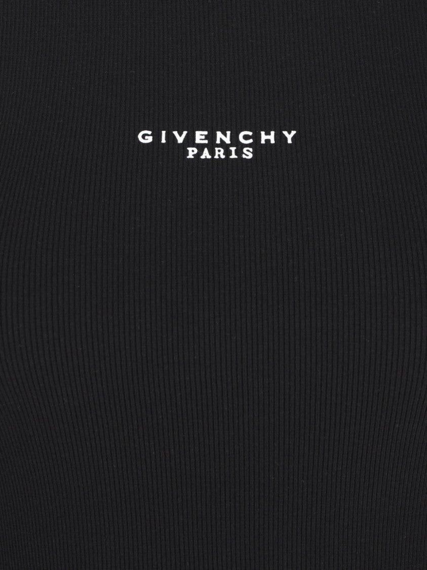 Givenchy Black Silk And Nylon Draped Top