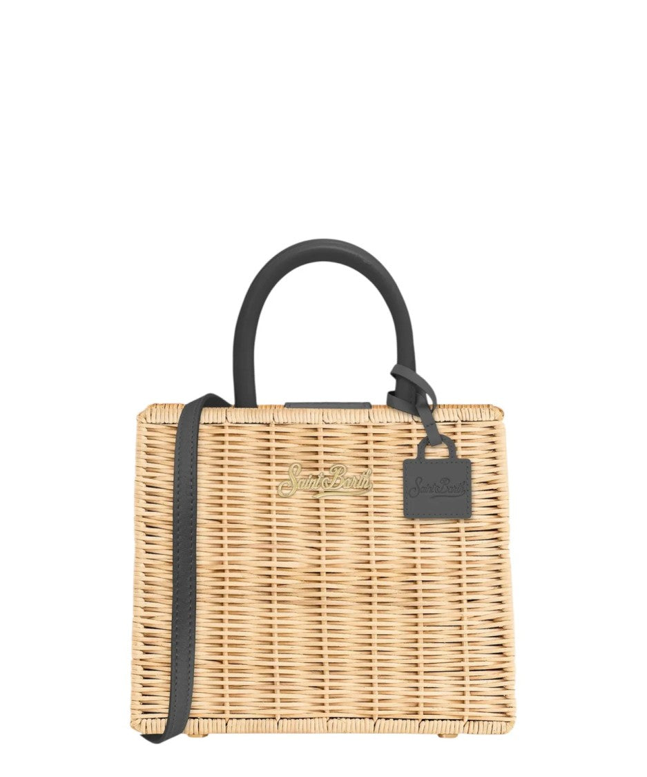 Mc2 Saint Barth Structured Rectangular Handbag With Smooth Rounded Handles