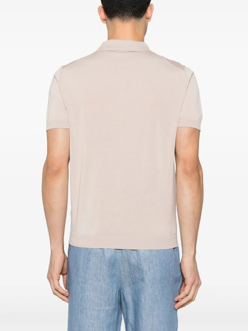 Drumohr Short Sleeve V-Neck Polo