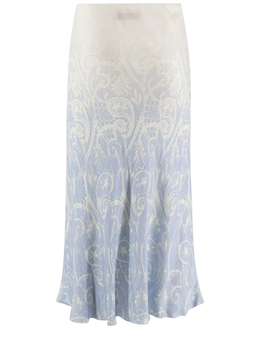 Ermanno Firenze Refined Longuette Skirt With Intricate Logo Pattern