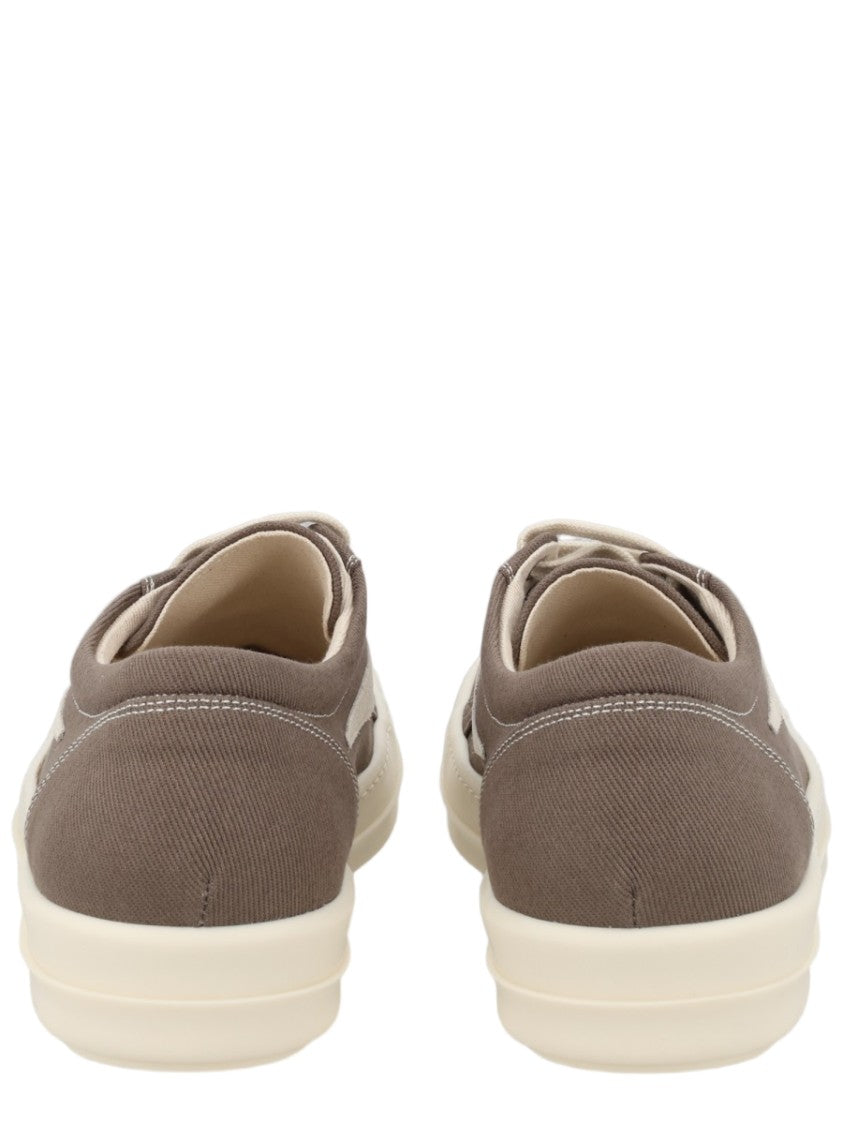 Drkshdw By Rick Owens Grey Streamlined Low-Top Cotton Sneakers