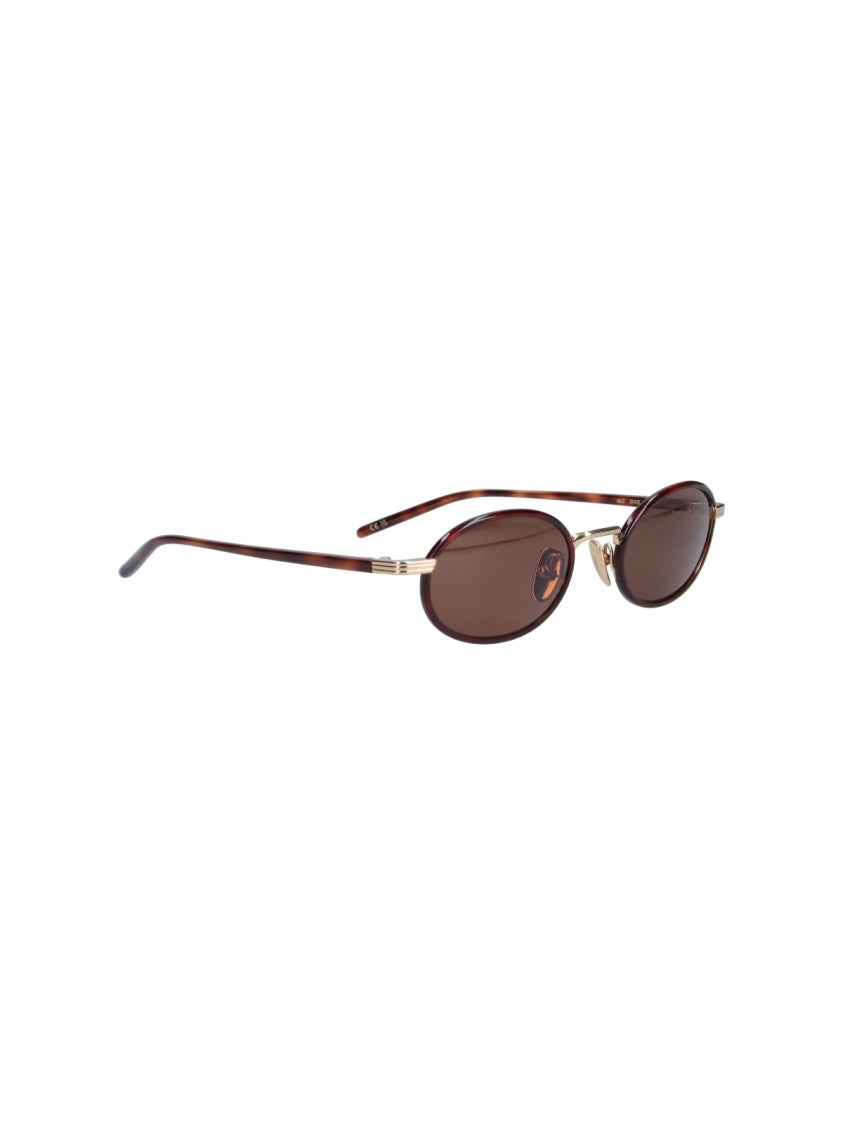 Chimi Brown Lea Tortoiseshell Oval Polarized Sunglasses