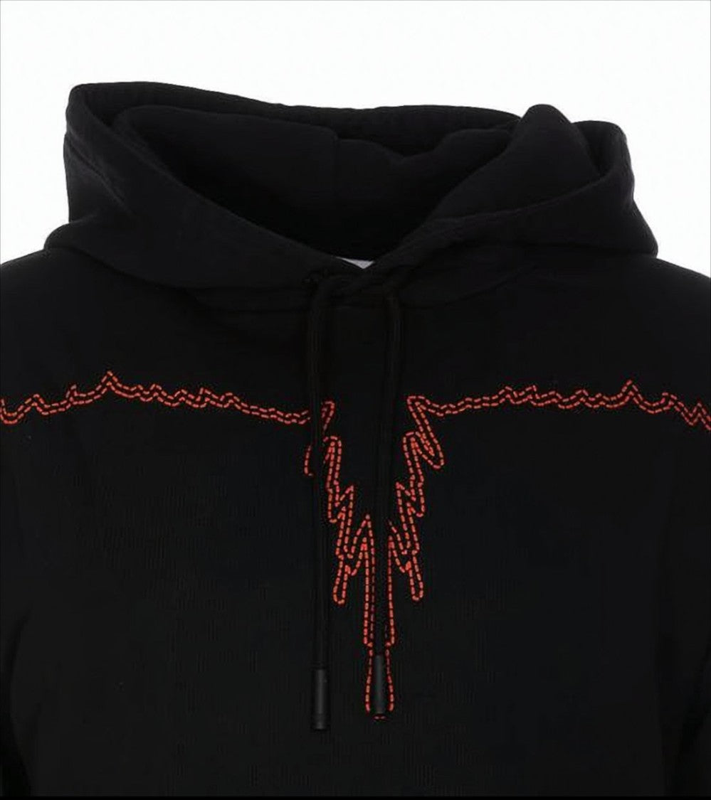 Marcelo Burlon Hooded Sweatshirt With Waveform Embroidery