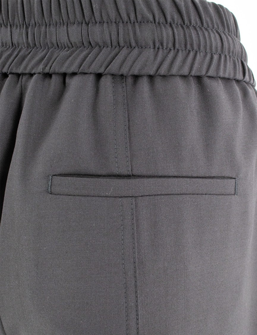 Peserico High-Waisted Blue Sports Trousers With Drawstring Closure