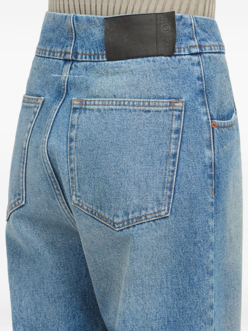 Mm6 By Maison Margiela Relaxed Wide-Leg Jeans With Vintage Wash