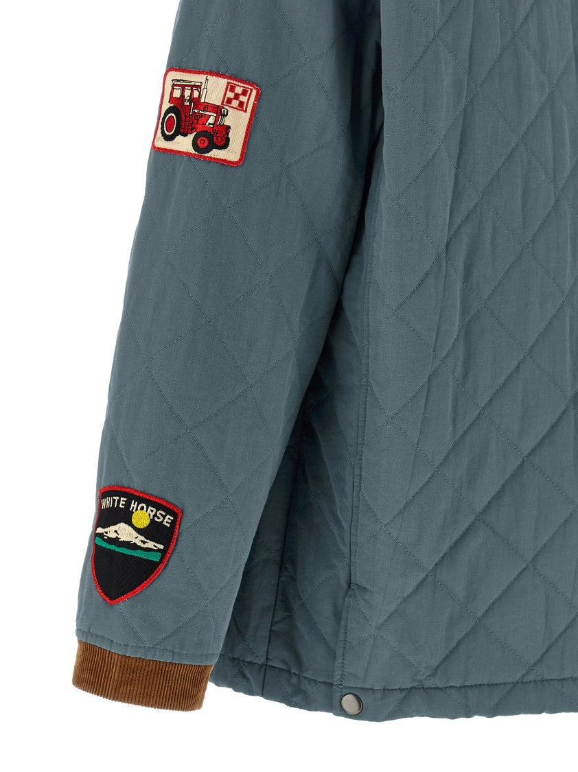 Found Farmstead Quilt Patch Jacket With Contrast Corduroy Details