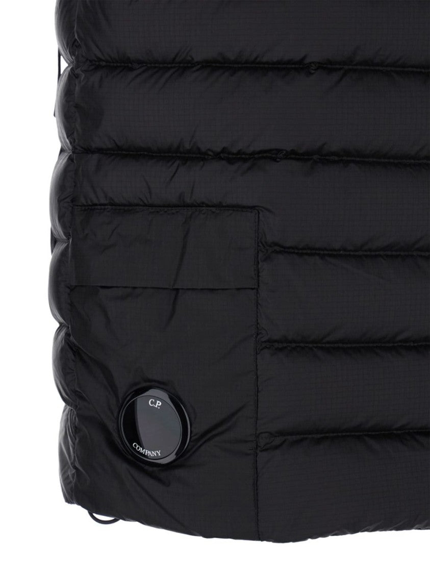 C.P. Company Matte Black Padded Vest With High Collar
