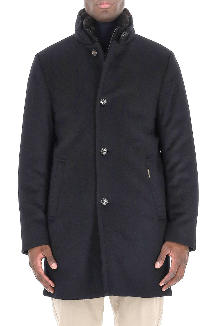 Moorer Bond-Fur-Le Wool-Cashmere Coat With Fur Collar