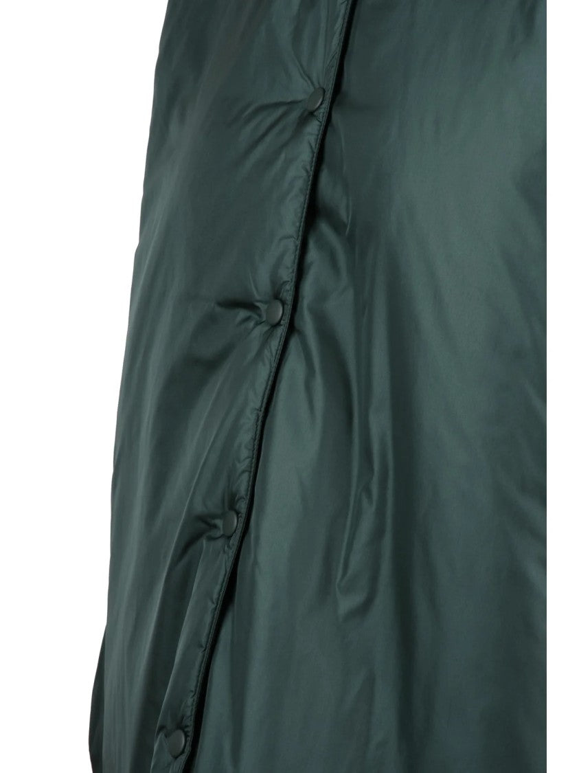 Aspesi Padded Green Down Jacket With Snap Closure And Functional Pockets