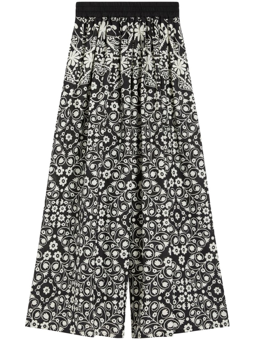 Max Mara Wide-Leg Trousers With Intricate Floral And Geometric Pattern