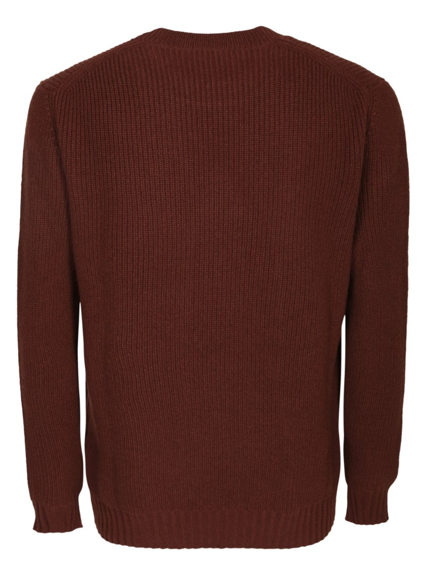 Dell'oglio Brown Round Neck Pullover