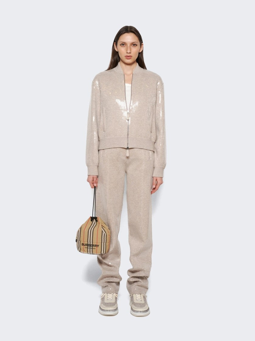 Burberry Sequinned Cashmere Cotton Blend Trousers