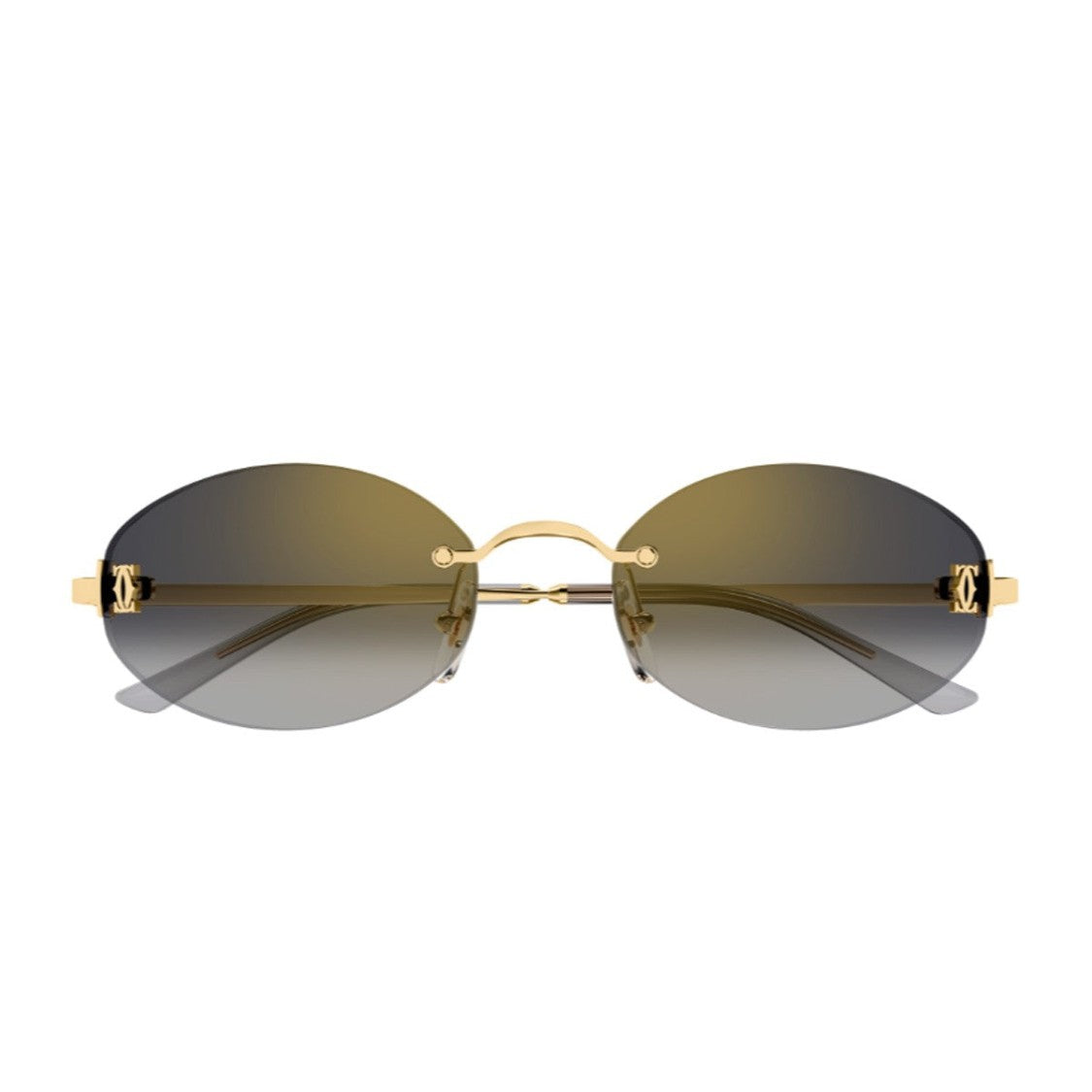 Cartier Gold C De Cartier Ct0592s Gradient Rimless Oval Sunglasses