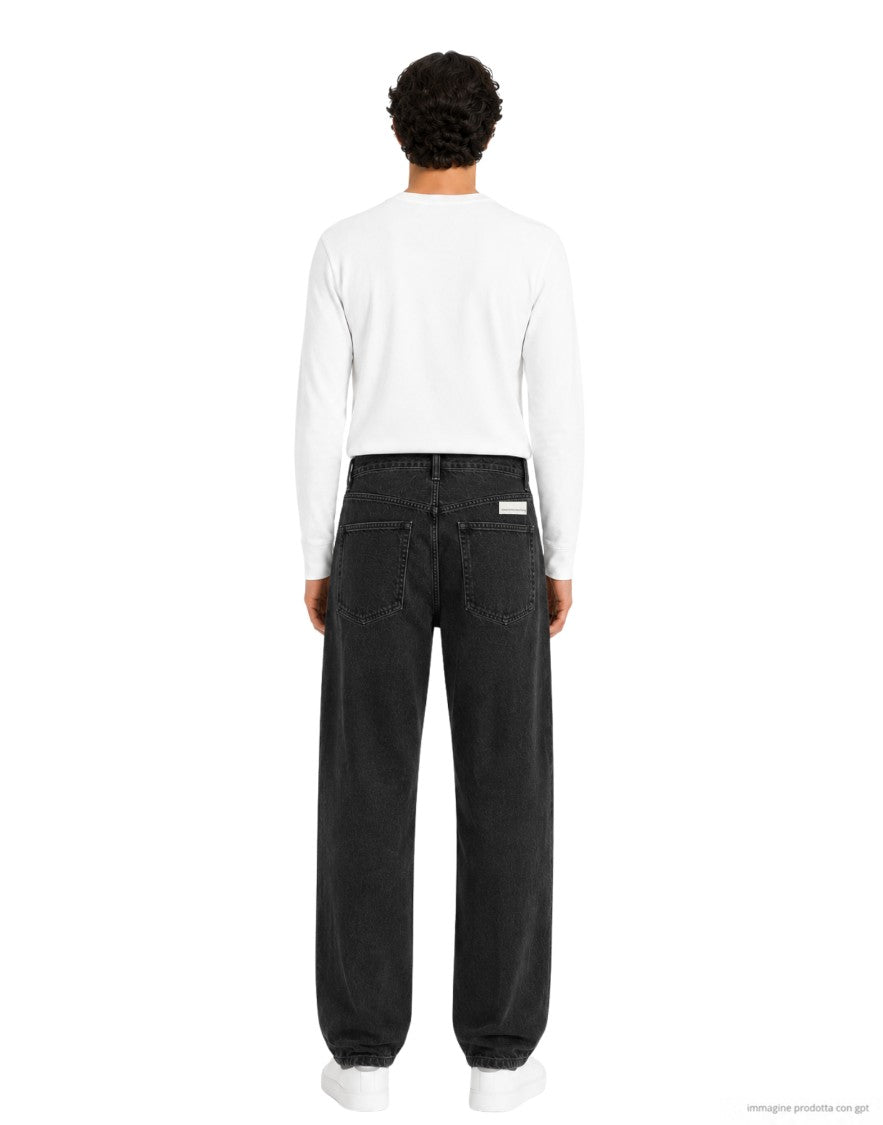 Nine In The Morning Washed Black Albert Loose-Fit Denim Jeans