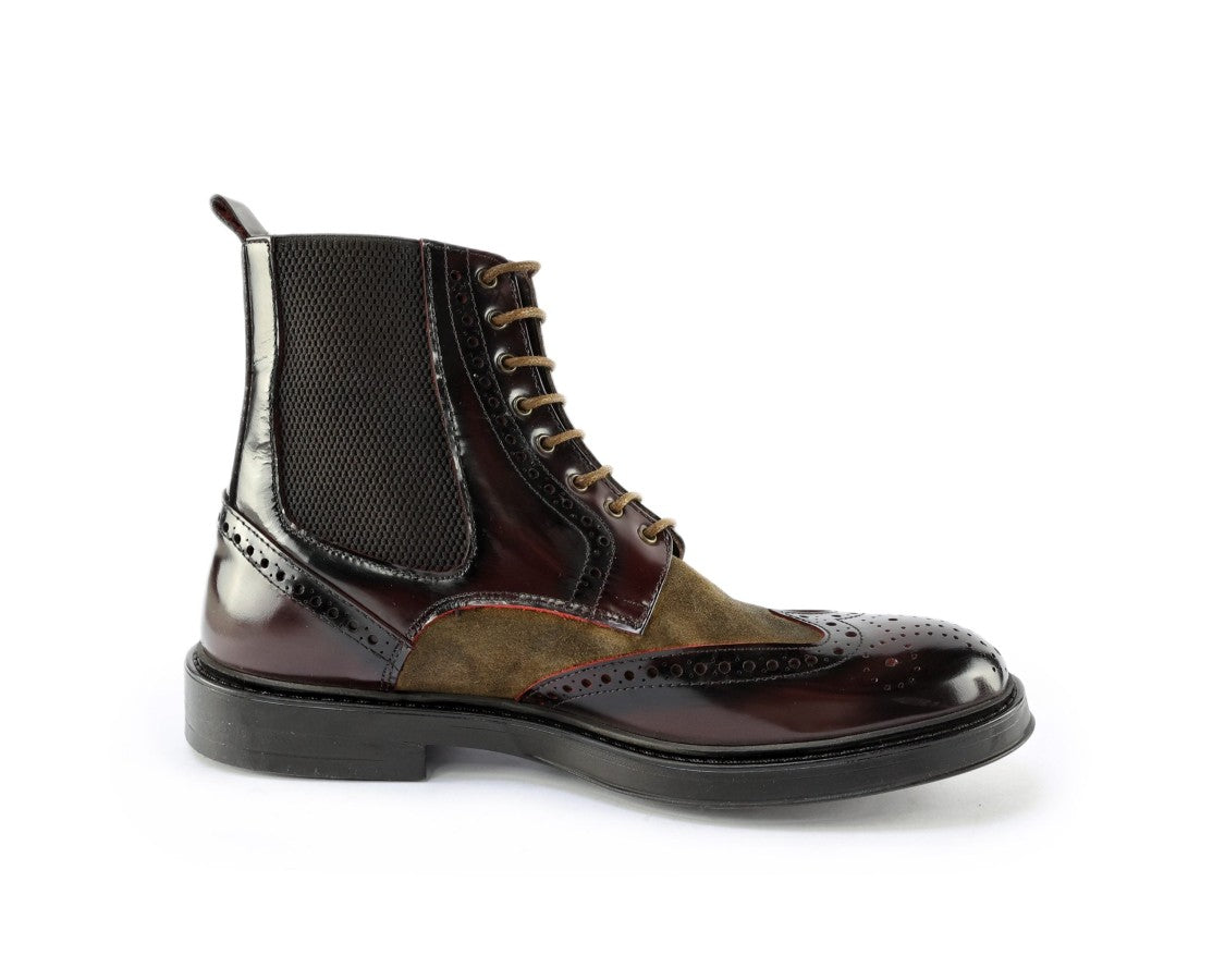 Ton Gout Brogue Lace-Up Ankle Boots Textured Detailing