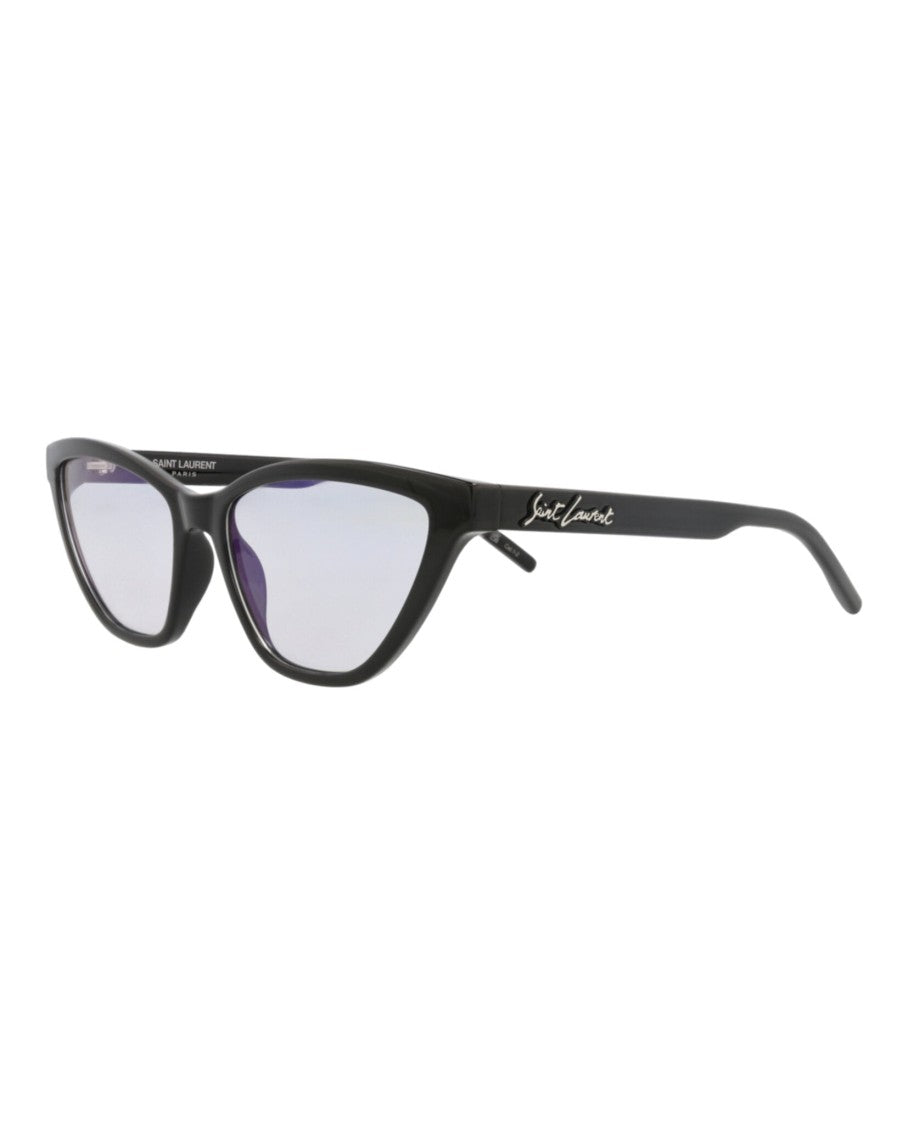 Saint Laurent Glossy Black Cat Eye Sunglasses With Photochromic Lenses