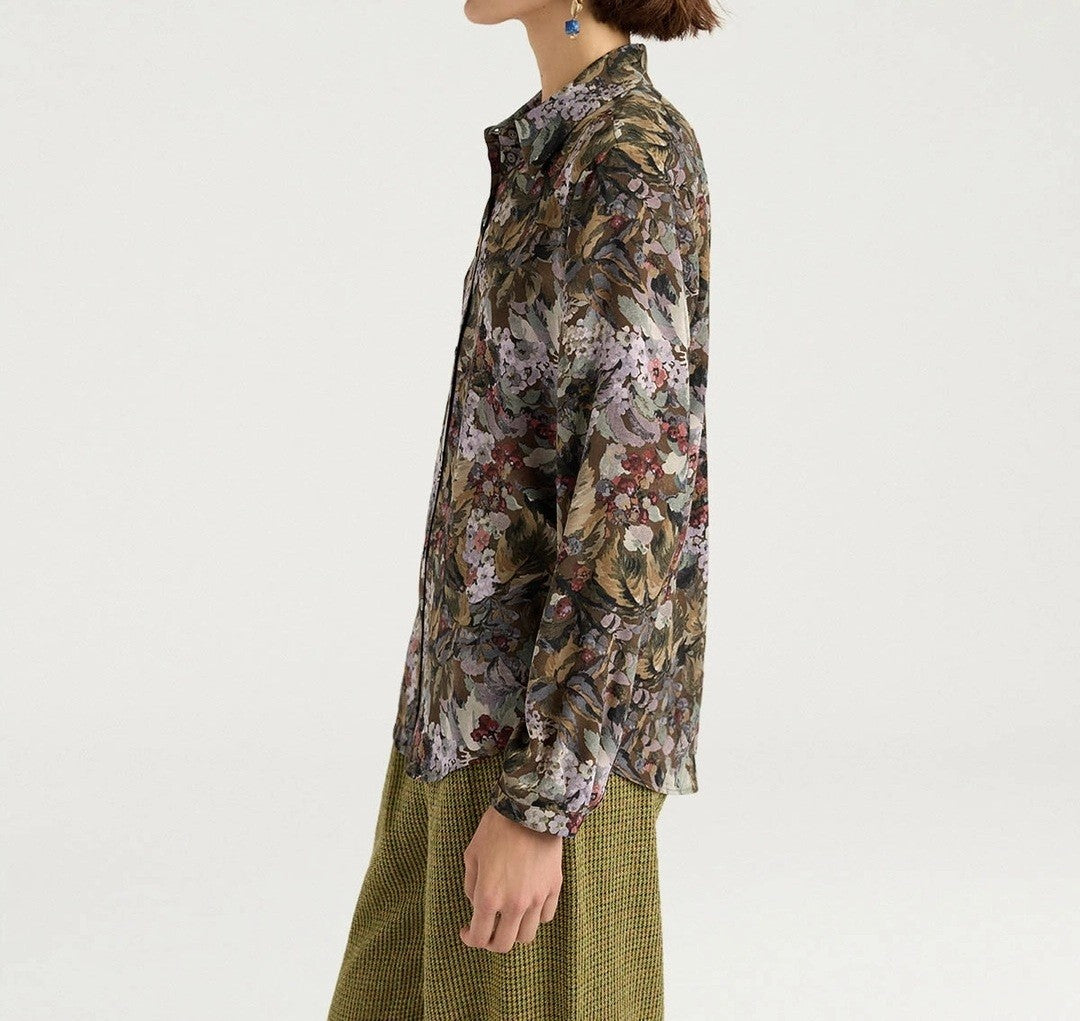 Momonì Vibrant Floral-Patterned Shirt With Classic Collar