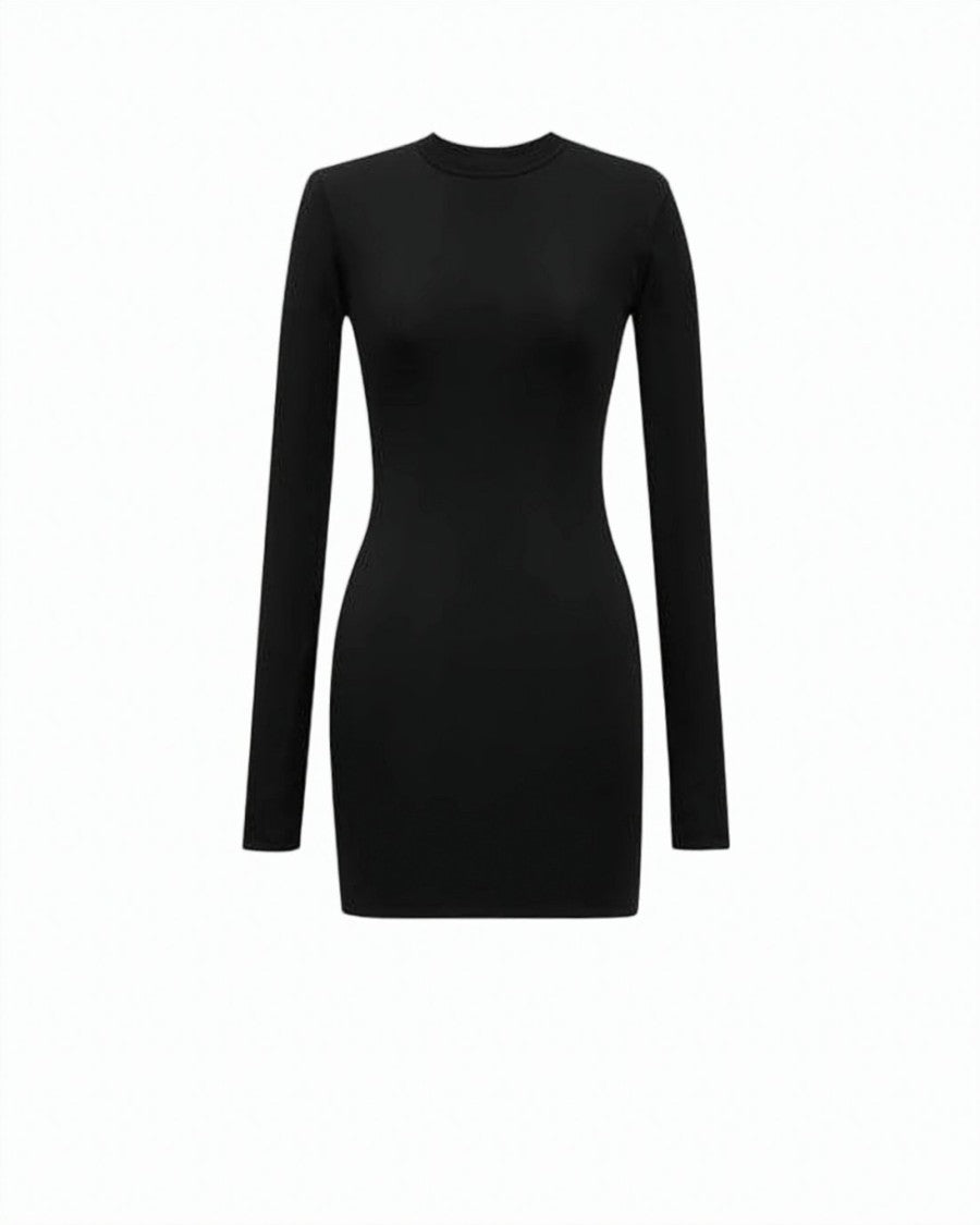 Saint Laurent Form-Fitting Black Mini Dress