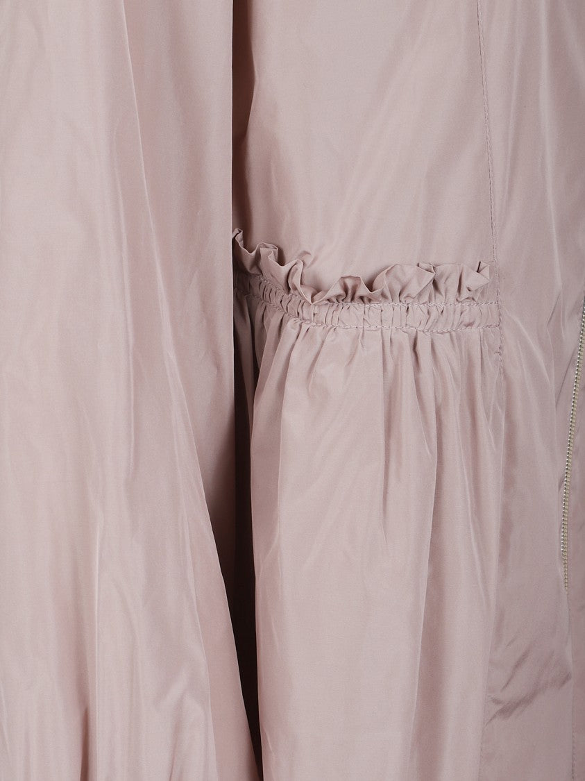 Herno Pink Ruffled Details Hooded Parka