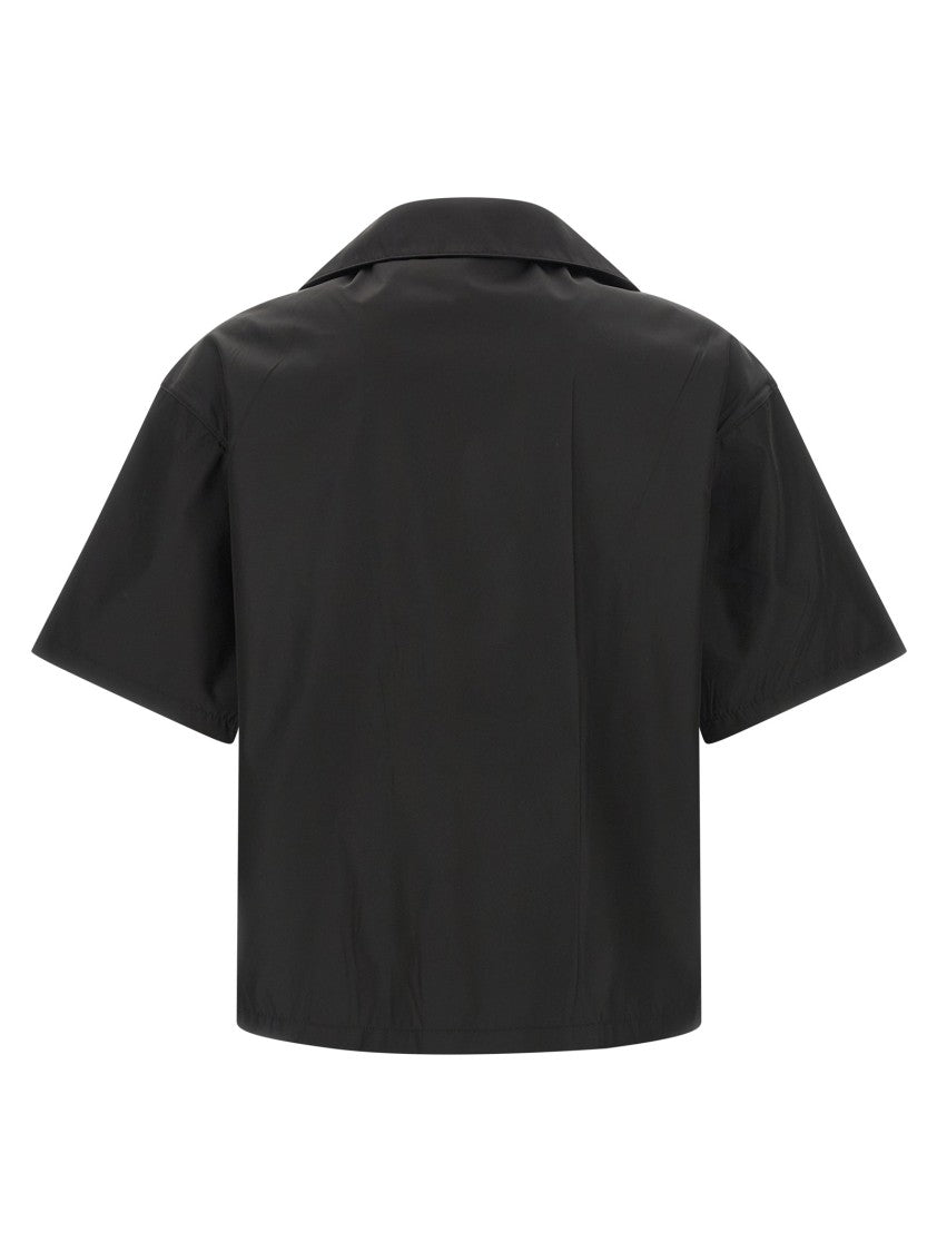 Prada Re-Nylon Bowling Shirt With Enamelled Logo